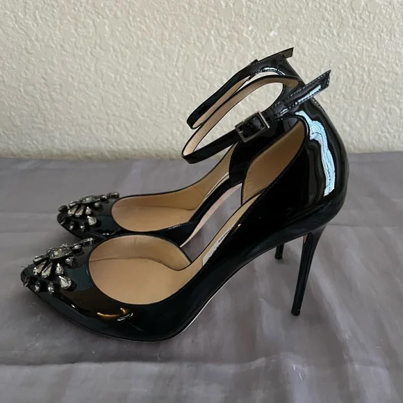 Jimmy Choo Lucy Mix Crystal D’Orsay Pumps Shoes 38.5 - Picture 5 of 15